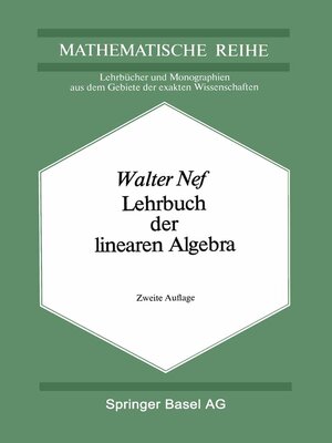 cover image of Lehrbuch der linearen Algebra